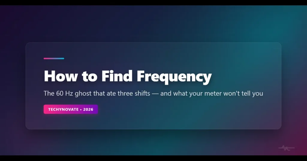 how to find frequency featured image showing industrial robotic arm in a factory environment